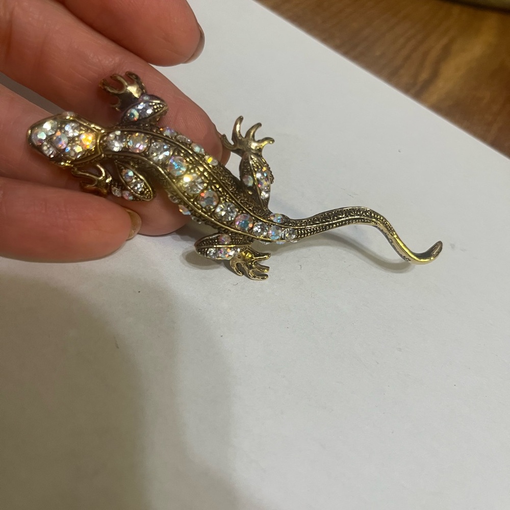 Gold and Silver Reptile Brooch